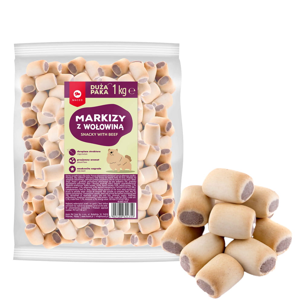 Maced ciastka markizy wołowe 1kg przysmak dla psa
